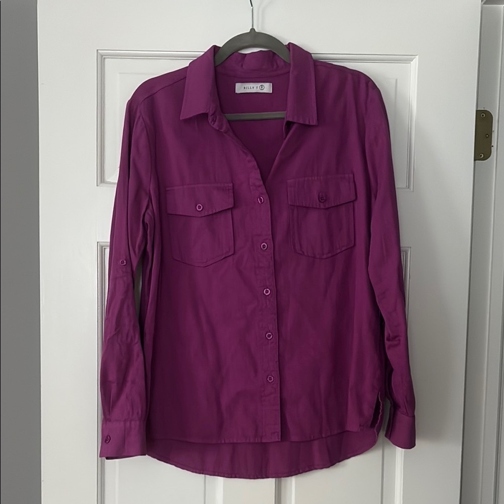 Billy T Women's Purple Button Down Shirt